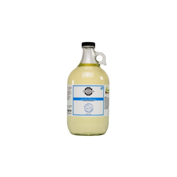 one gallon glass growler jug of Rustic Strength laundry soap