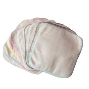 Personal Cloth Flannel wipes stack that is fanned out